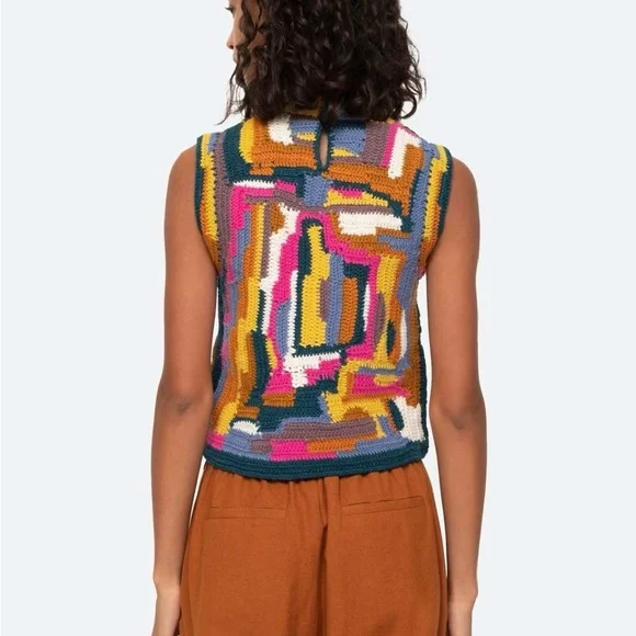 Sea New York Coty hand crochet vest, M - Picture 3 of 7